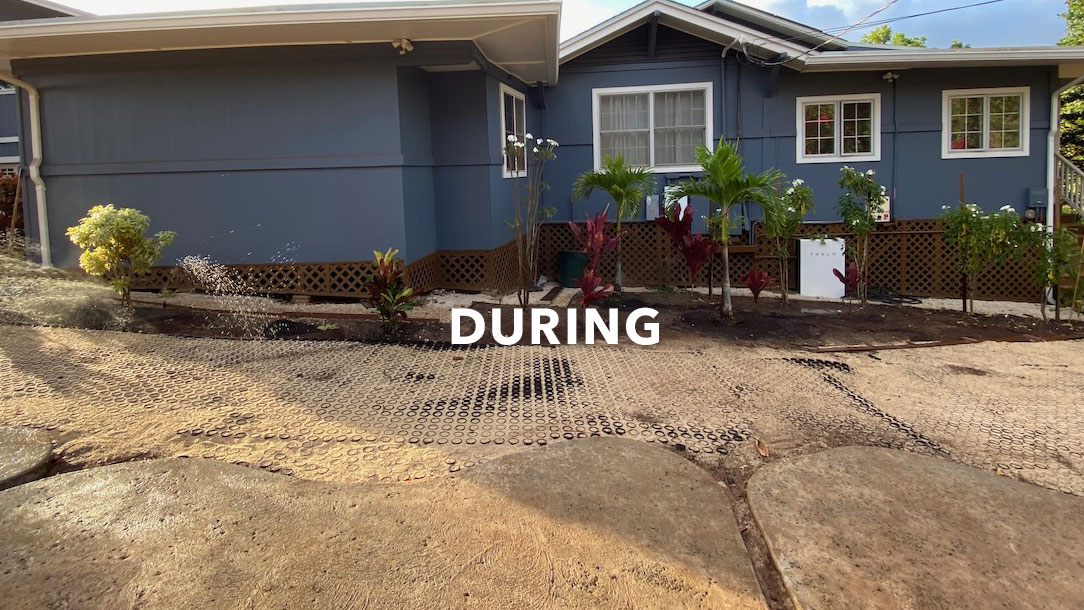 during driveway installation process